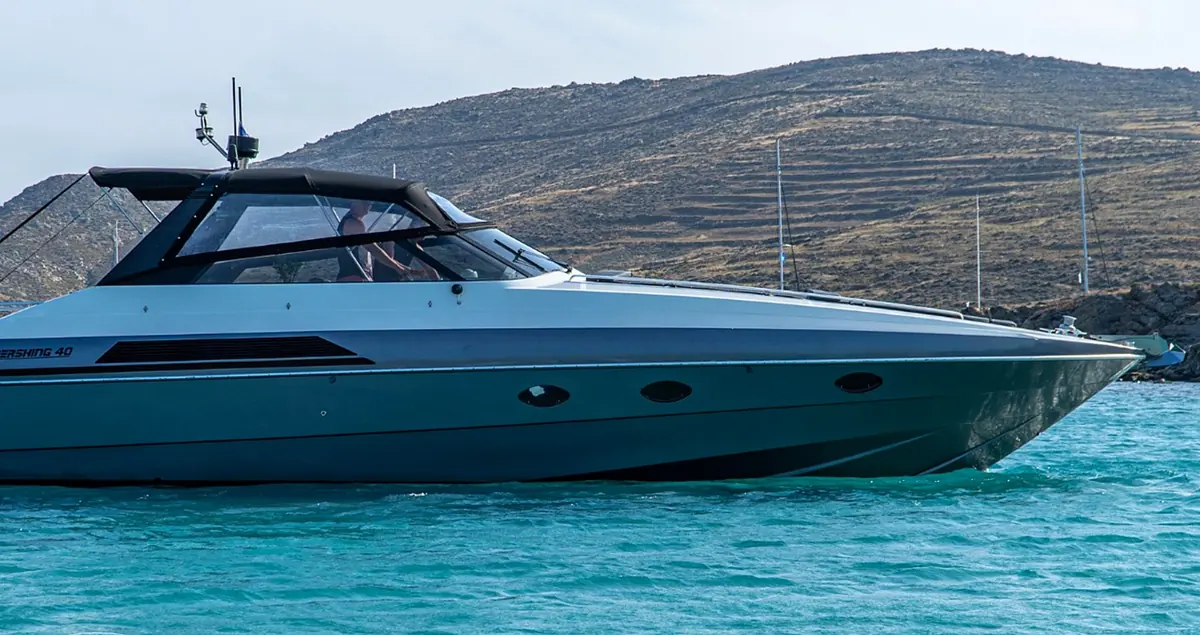 Pershing 40 private yacht charter Mykonos