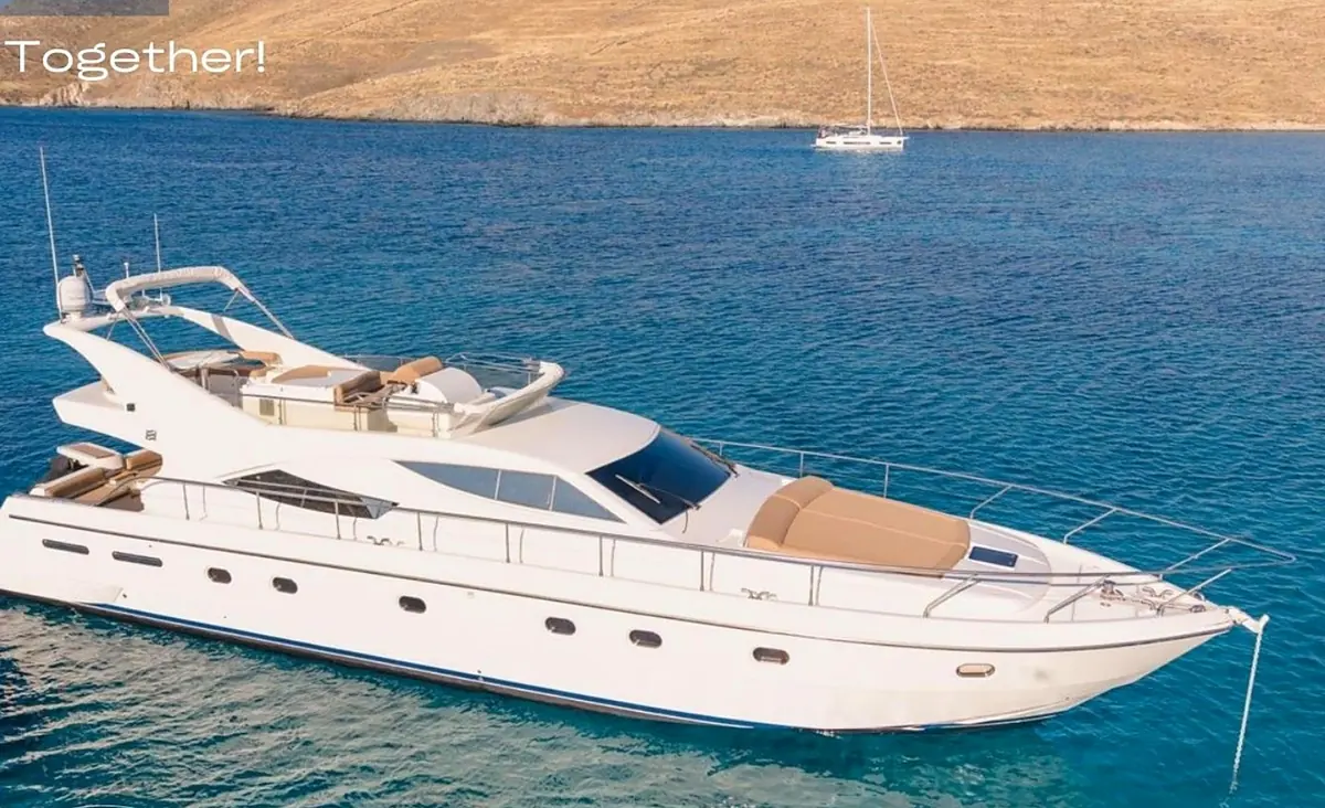 Ferretti 620 private yacht charter Mykonos
